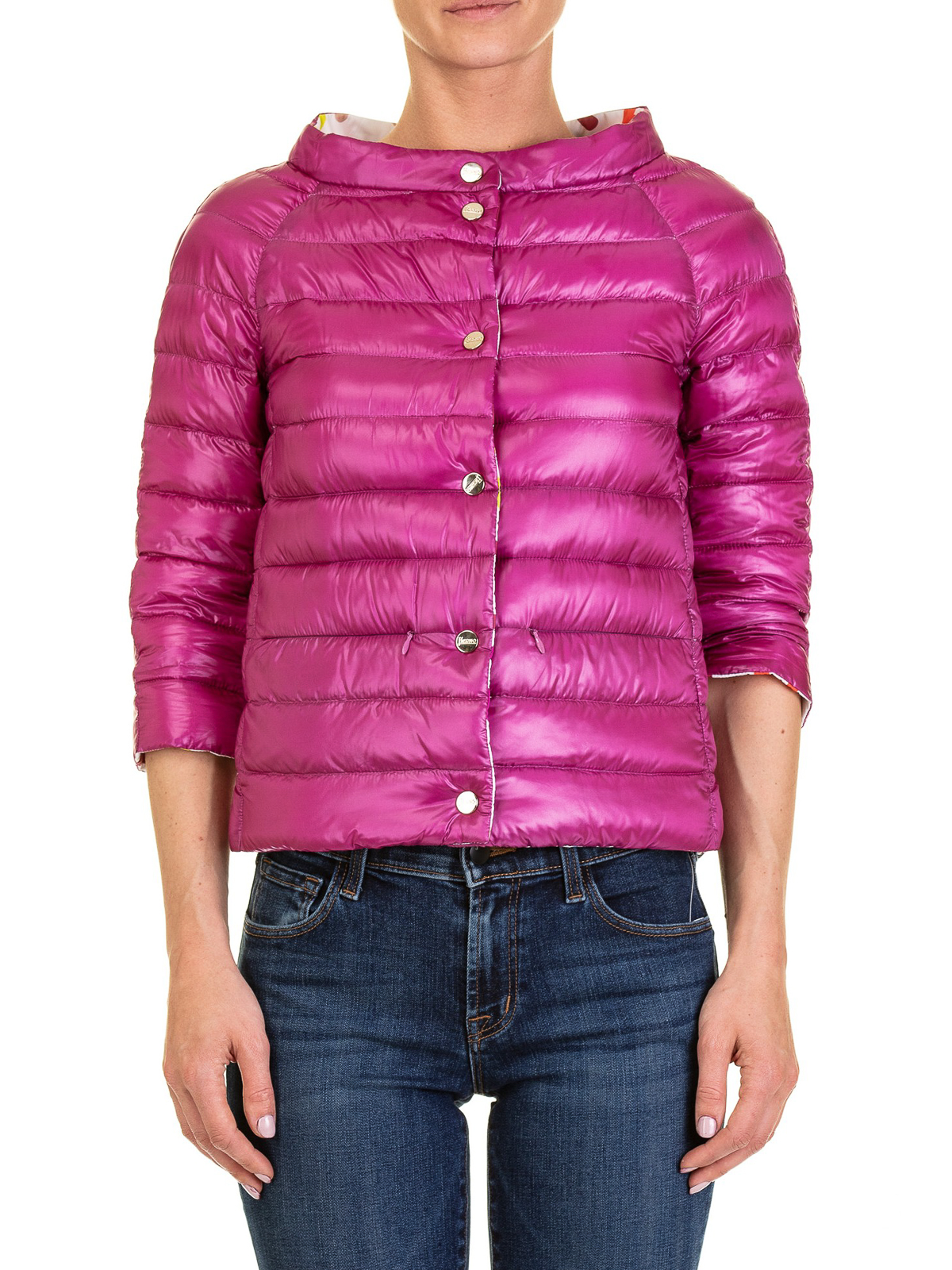 Padded jackets Herno - Patterned reversible puffer jacket ...