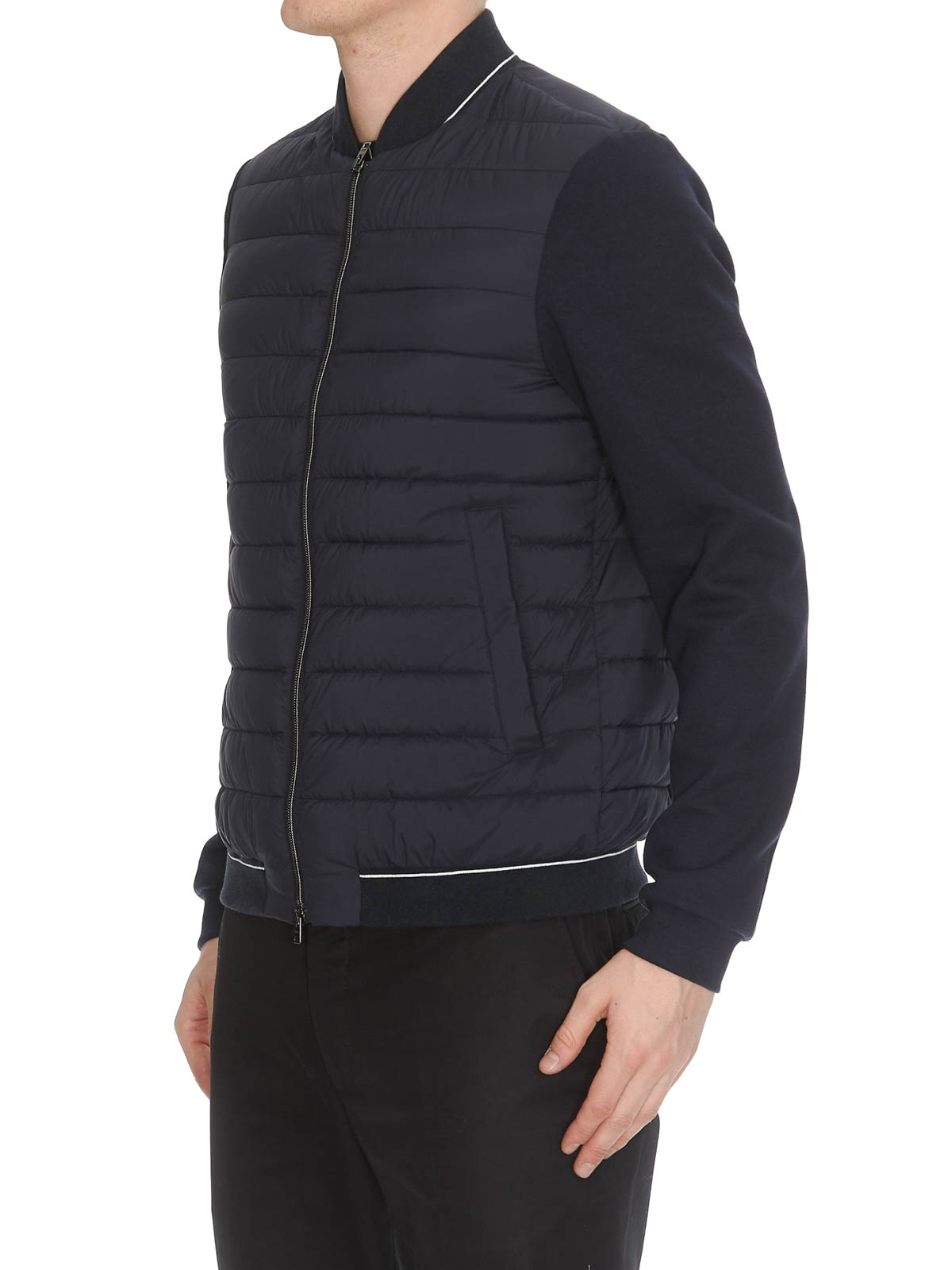 Bombers Herno - Herno In-Tech nylon and jersey bomber jacket 