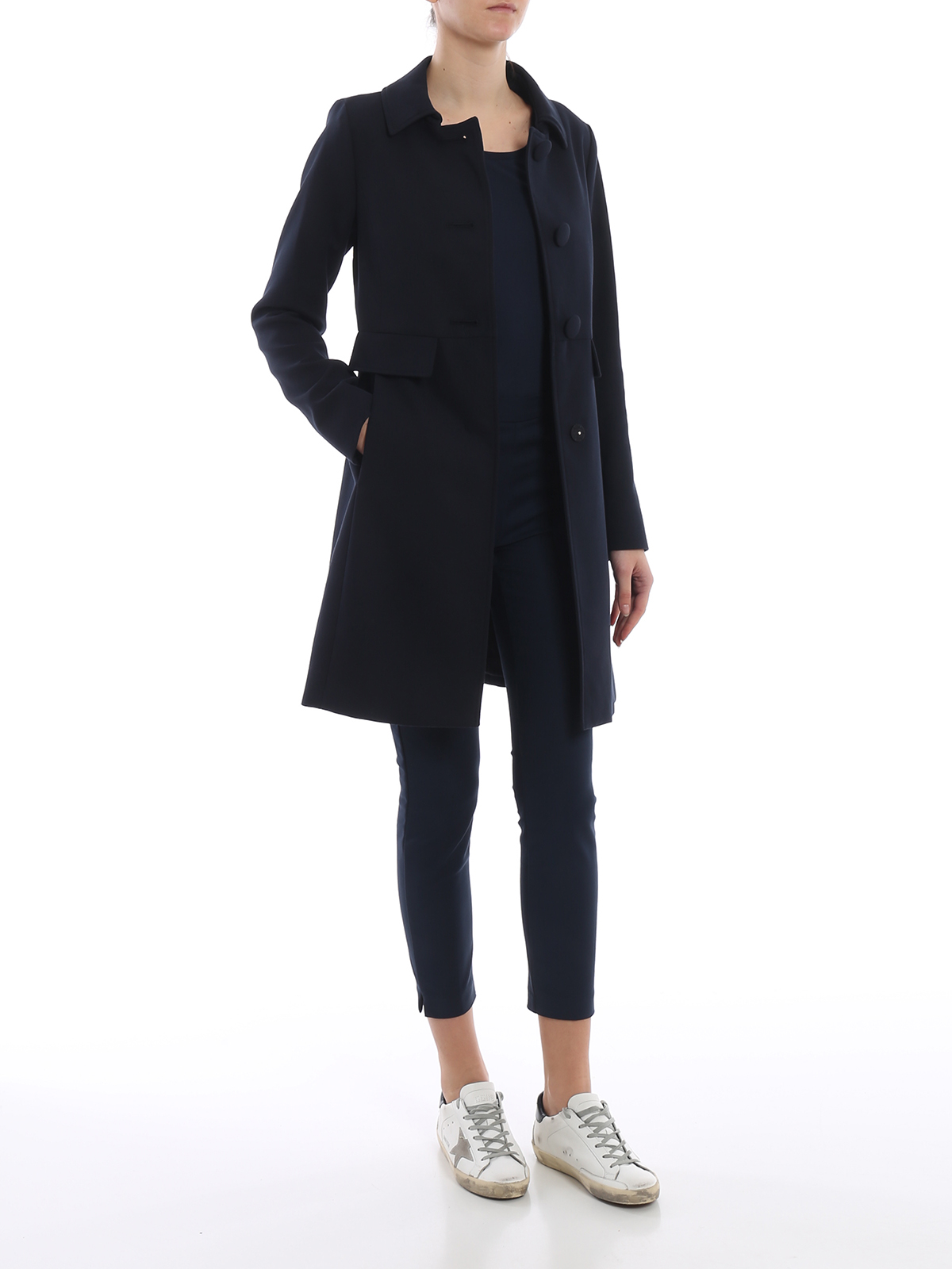 Short coats Herno - Navy blue cotton dust coat - CA0294D121639200