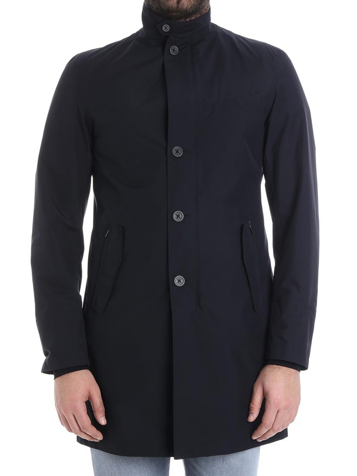 stand up collar overcoat