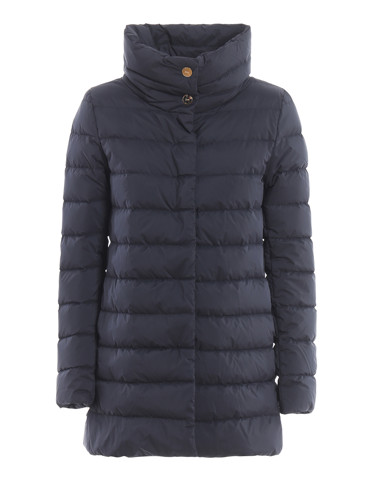 Herno Asymmetric Ultralight Padded Coat In Blue | ModeSens