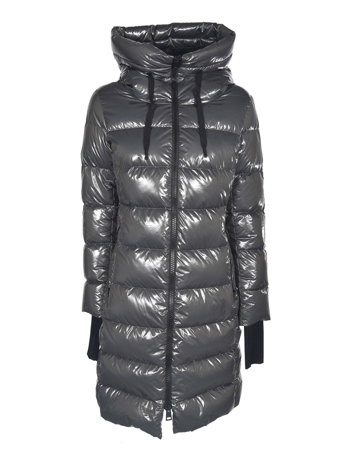 Padded coats Herno - Long down jacket in grey - PI139DL123459408
