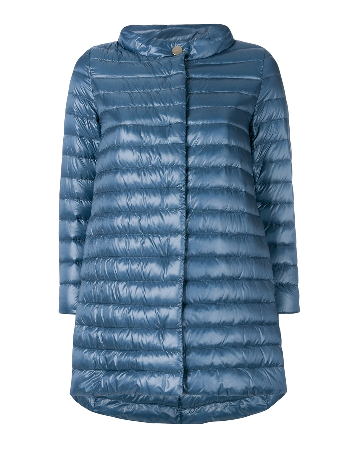 light blue long puffer coat
