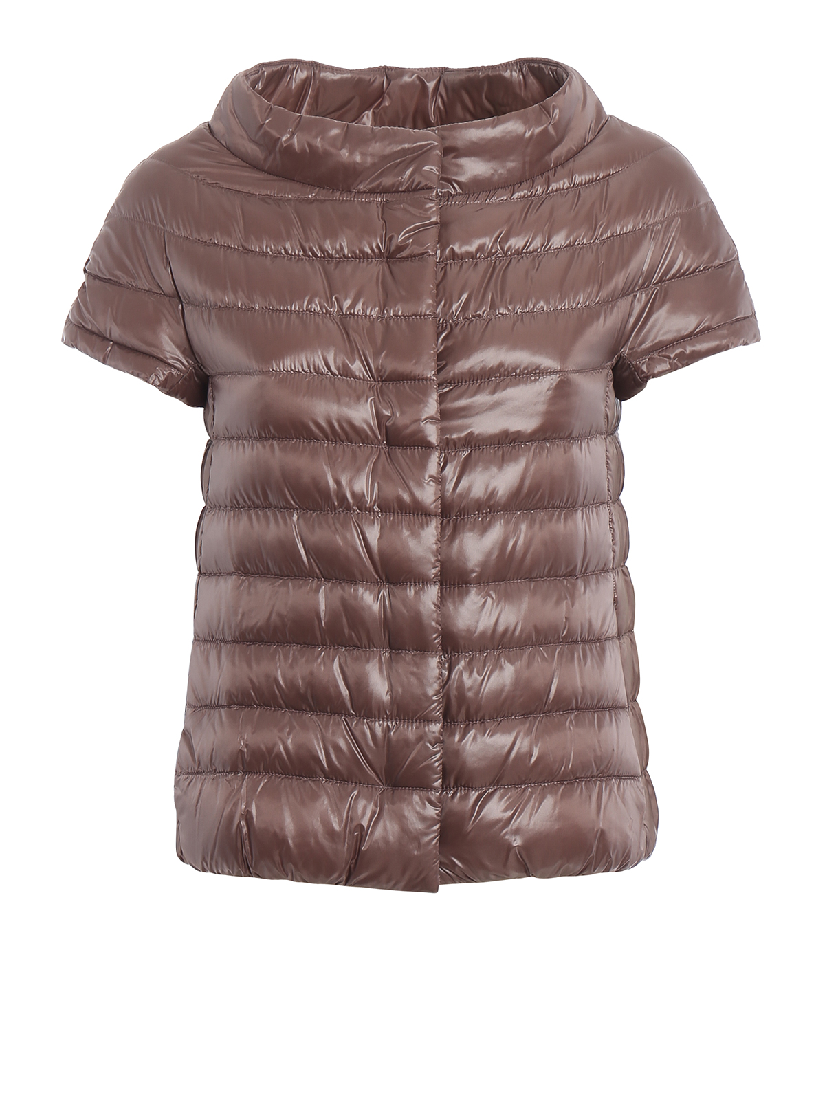 Padded jackets Herno - Emilia pinkish brown short sleeve down jacket ...