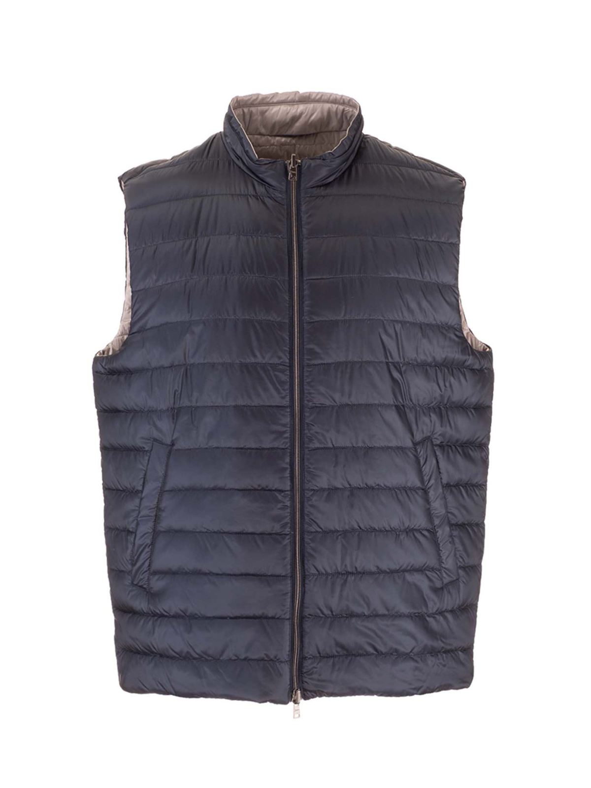 Herno - Reversible down vest in blue - padded jackets - PI0537U120209200