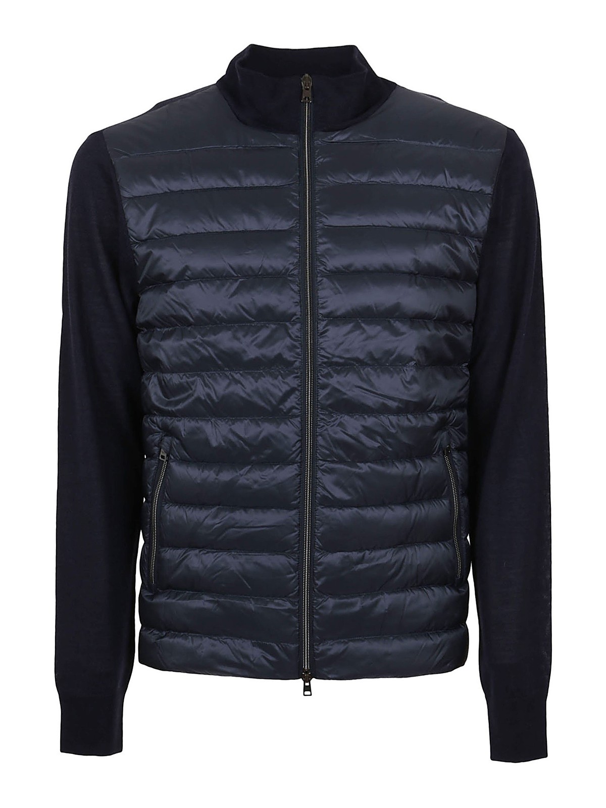 Herno - Wool blend sleeve quilted jacket - padded jackets ...