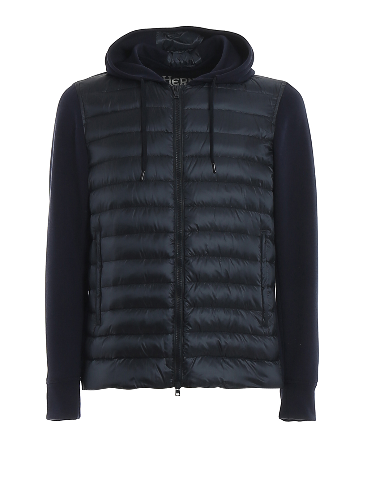 HERNO FRONT QUILTED HOODIE