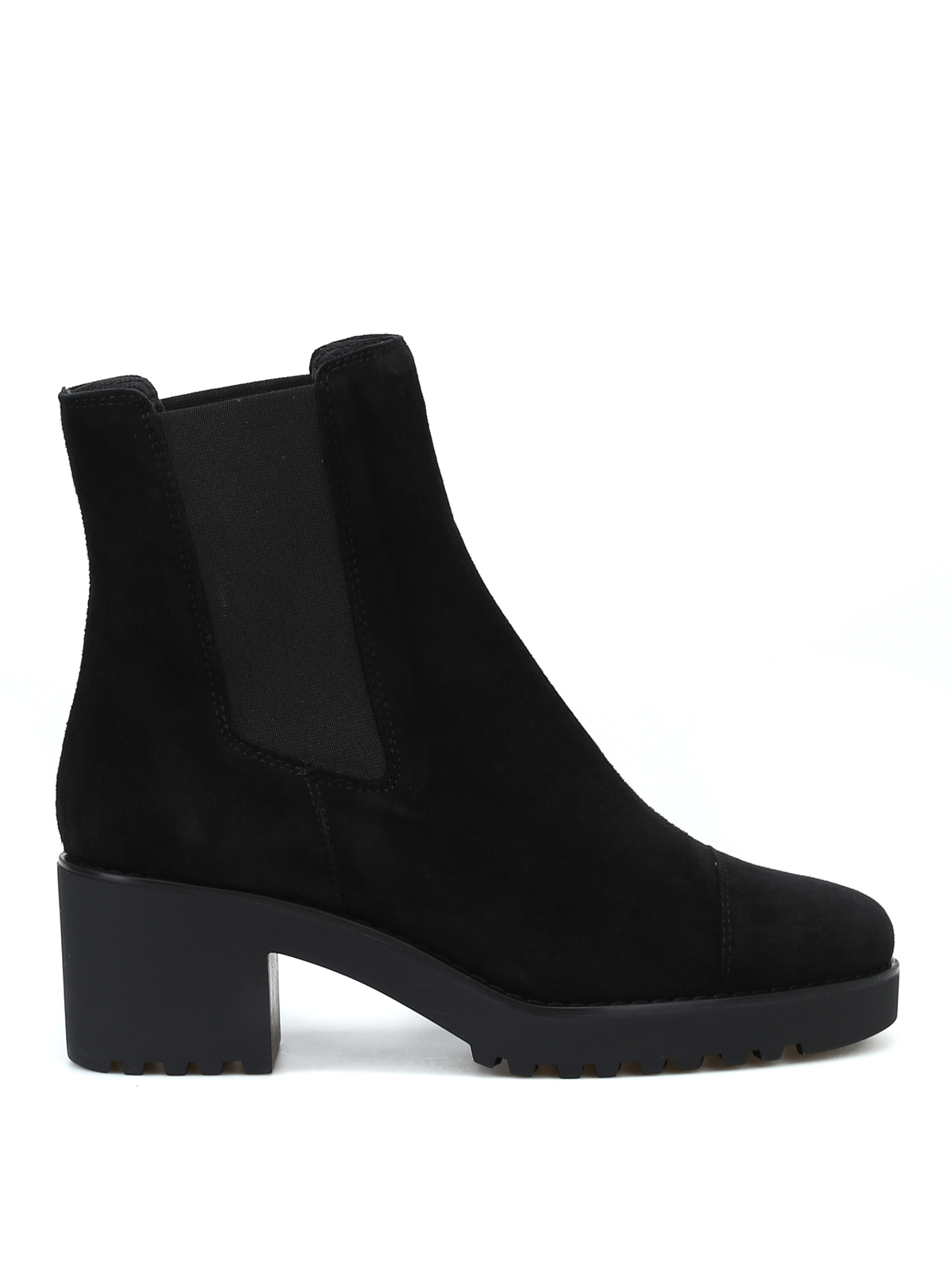 round toe black suede booties