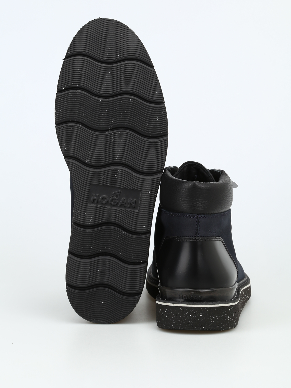 Ankle boots Hogan - H334 dark blue nubuck boots - HXM3920Z490JIF0XD5