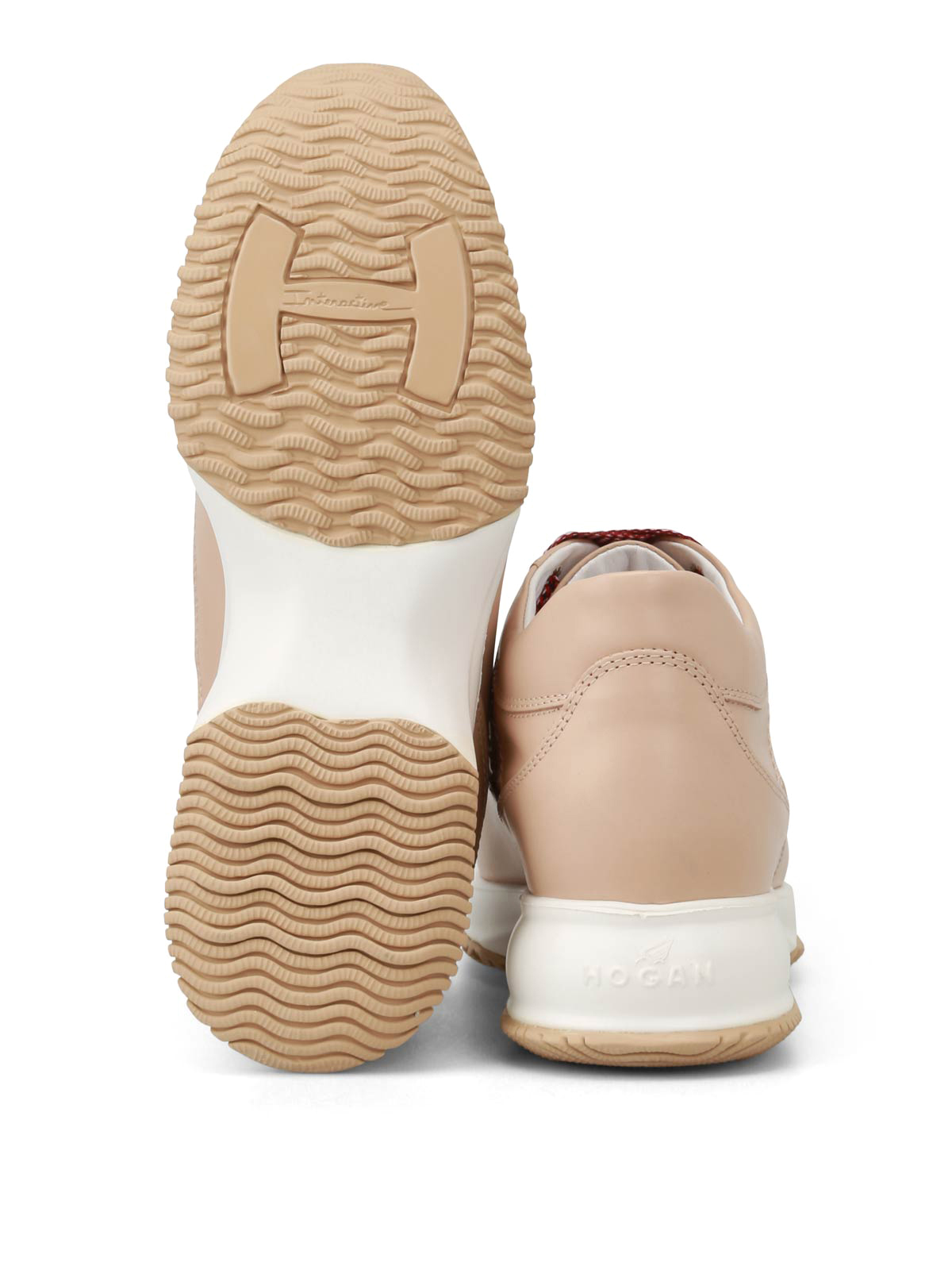 Trainers Hogan - Interactive drilled H nude trainers - HXW00N00E30D0WM013