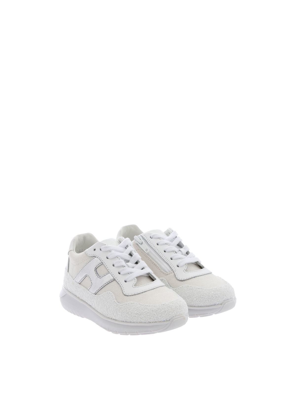Hogan Junior - J371 sneakers in white glitter - trainers -  HXT3710AP30KY90351
