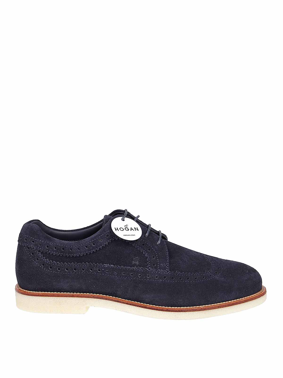 Mens Shoes Lace-ups Brogues Hogan H576 Derby In Suede in Blue for Men 