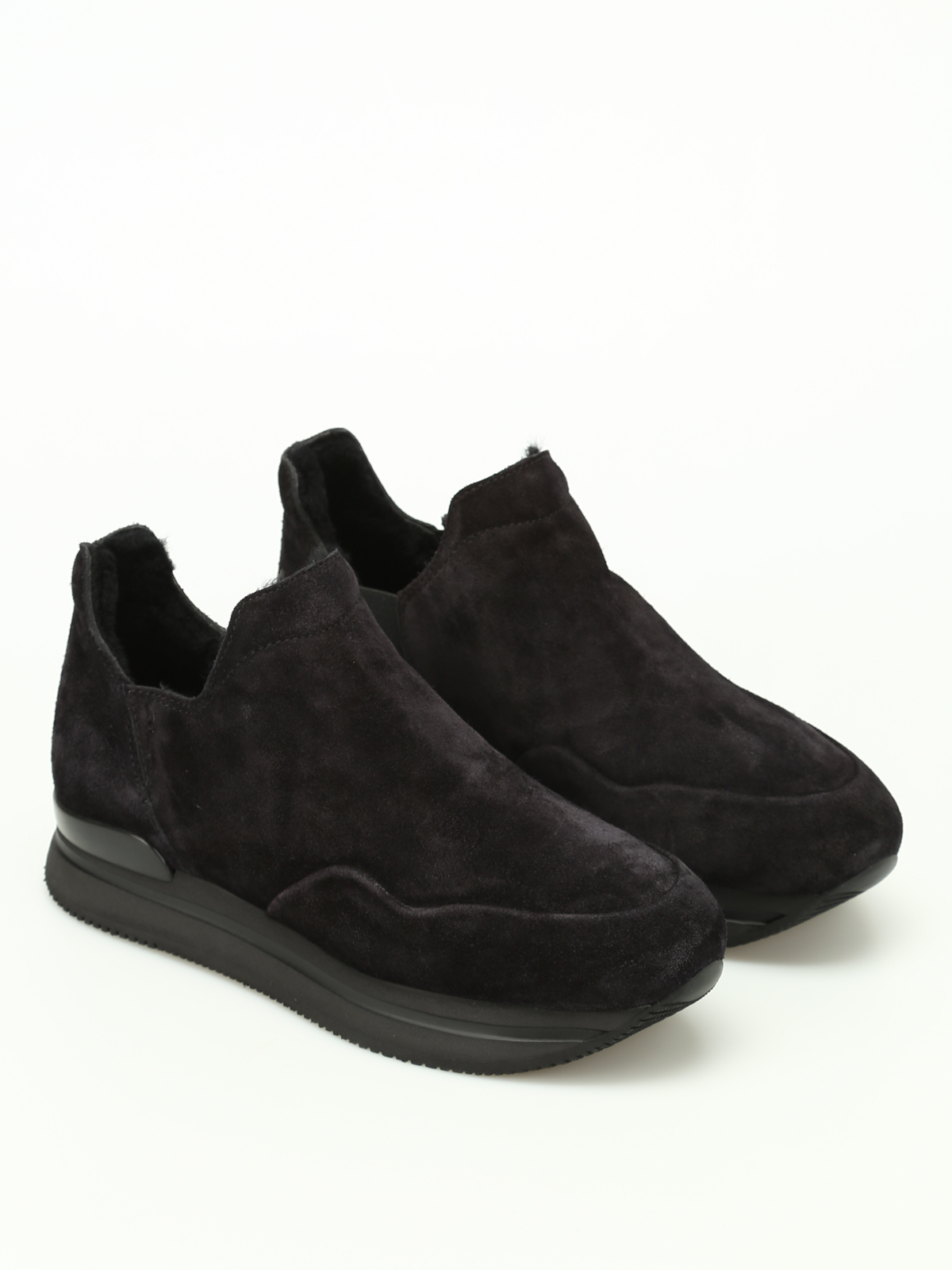 fur lined slip on trainers