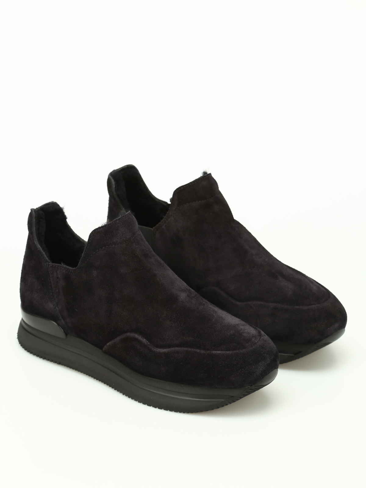 faux fur slip on loafers