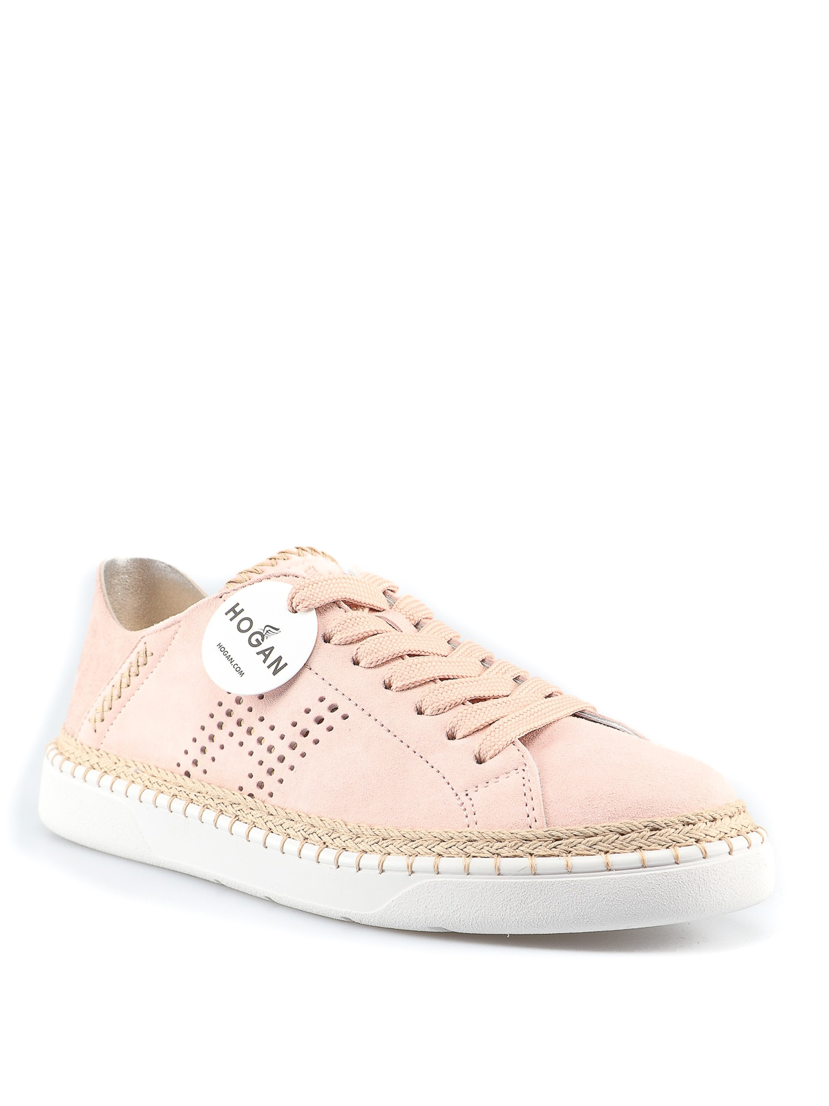 Sneakers H327 Hogan in pelle e logo Hogan laterale impunturato