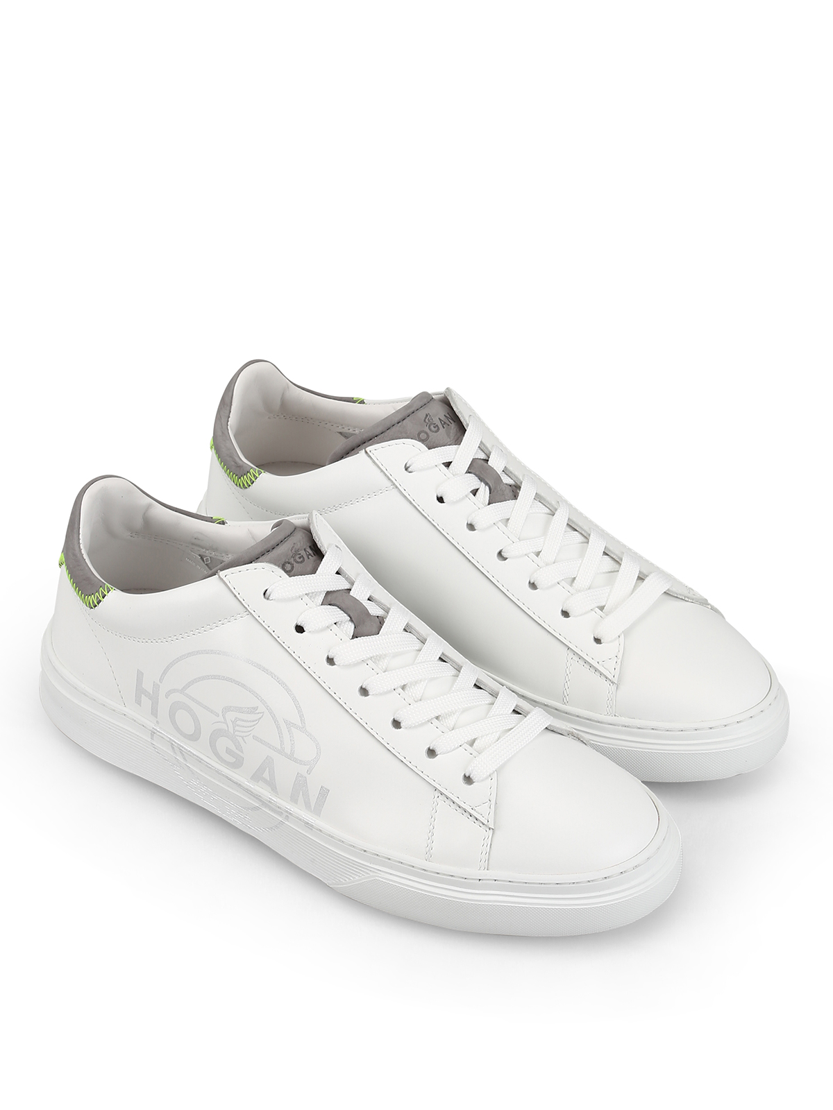 Womens Mens Shoes Mens Trainers Low-top trainers Hogan Leather Sneakers H365 in White 