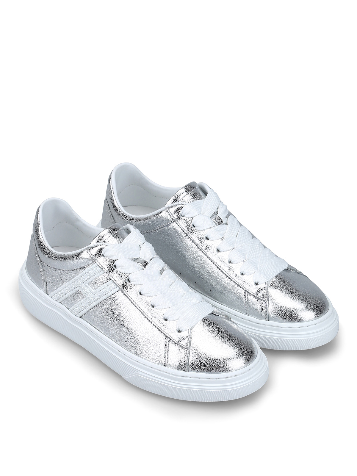 Hogan - Sneaker H365 in pelle laminata argento - sneakers -  HXW3650J970JHD0906