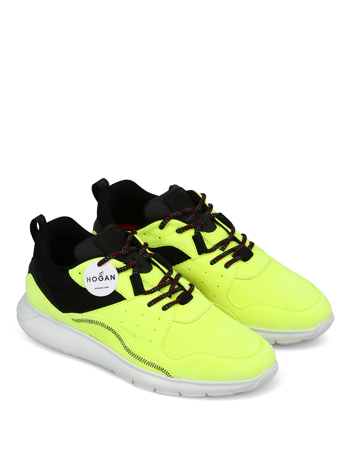 Trainers Hogan Interactive Fluorescent Suede Sneakers Hxm3710aq12jjk737m