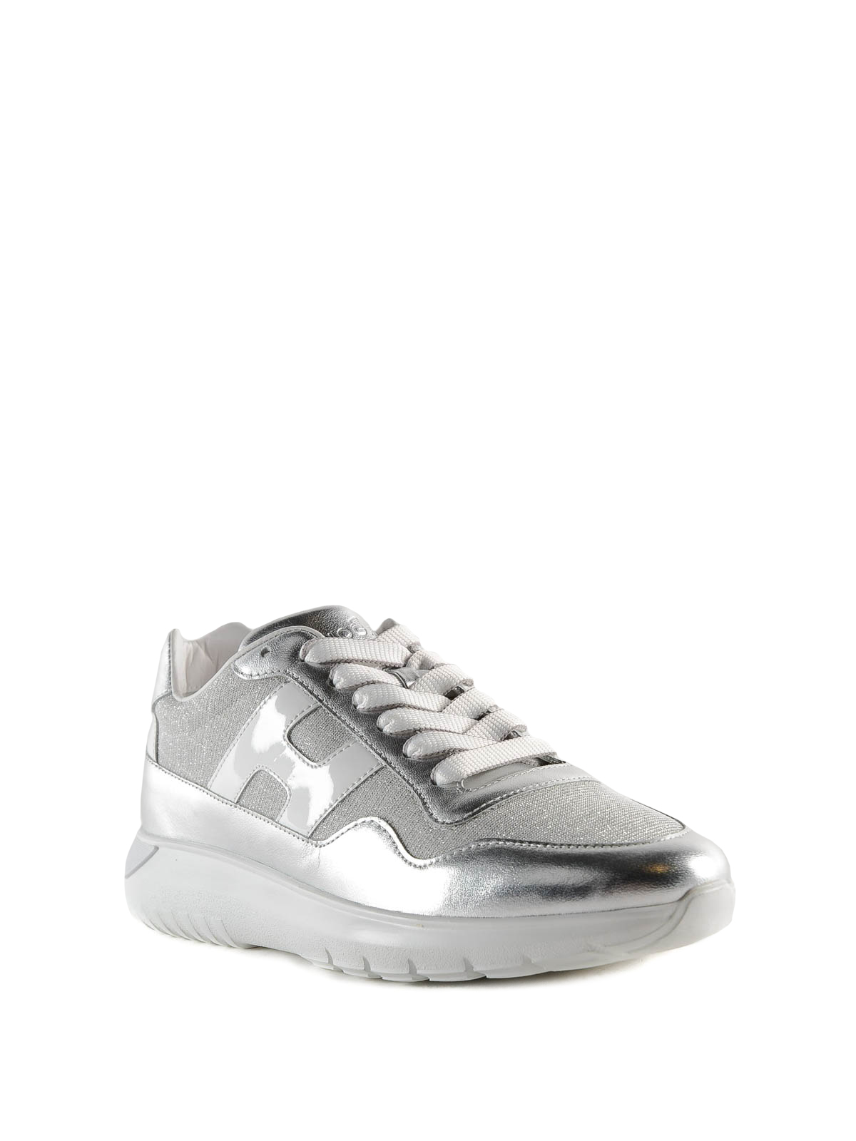 silver leather sneakers