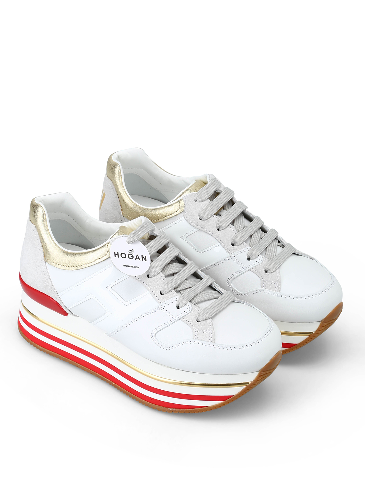Hogan - Love detail leather maxi platform sneakers - اسپرت،اسنیکرز -  HXW4030AU40JPB4085
