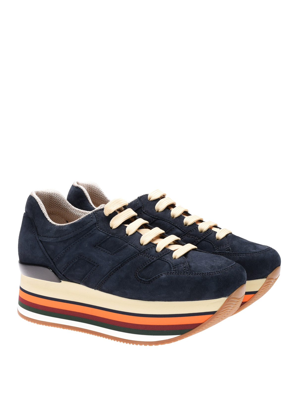 Hogan - Sneaker Maxi H222 blu in camoscio - sneakers - HXW2830T543CR0U810