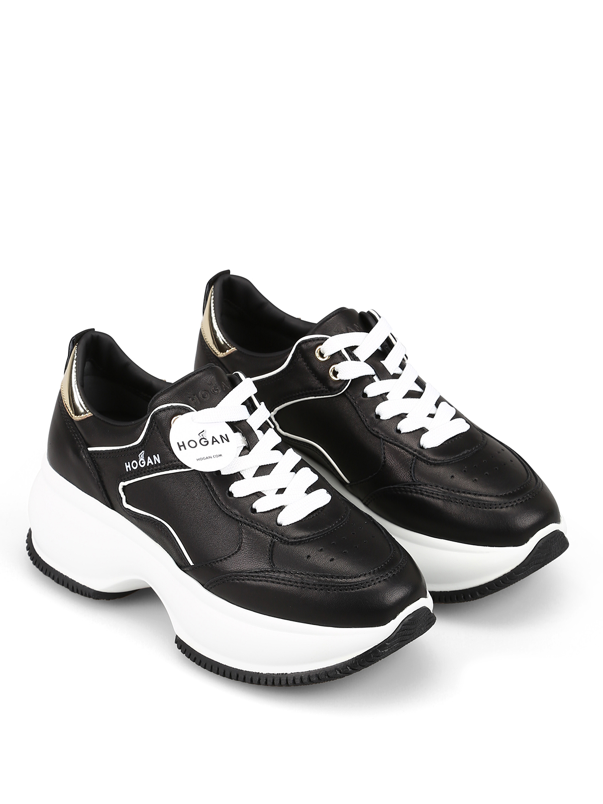 Hogan - Maxi I Active black leather sneakers - trainers ...