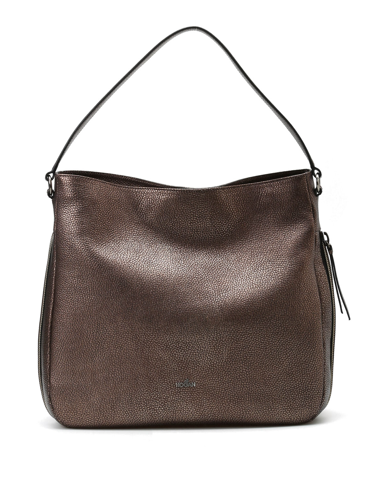 Shoulder bags Hogan Hammered leather hobo bag KBW00RE0300DUTC407