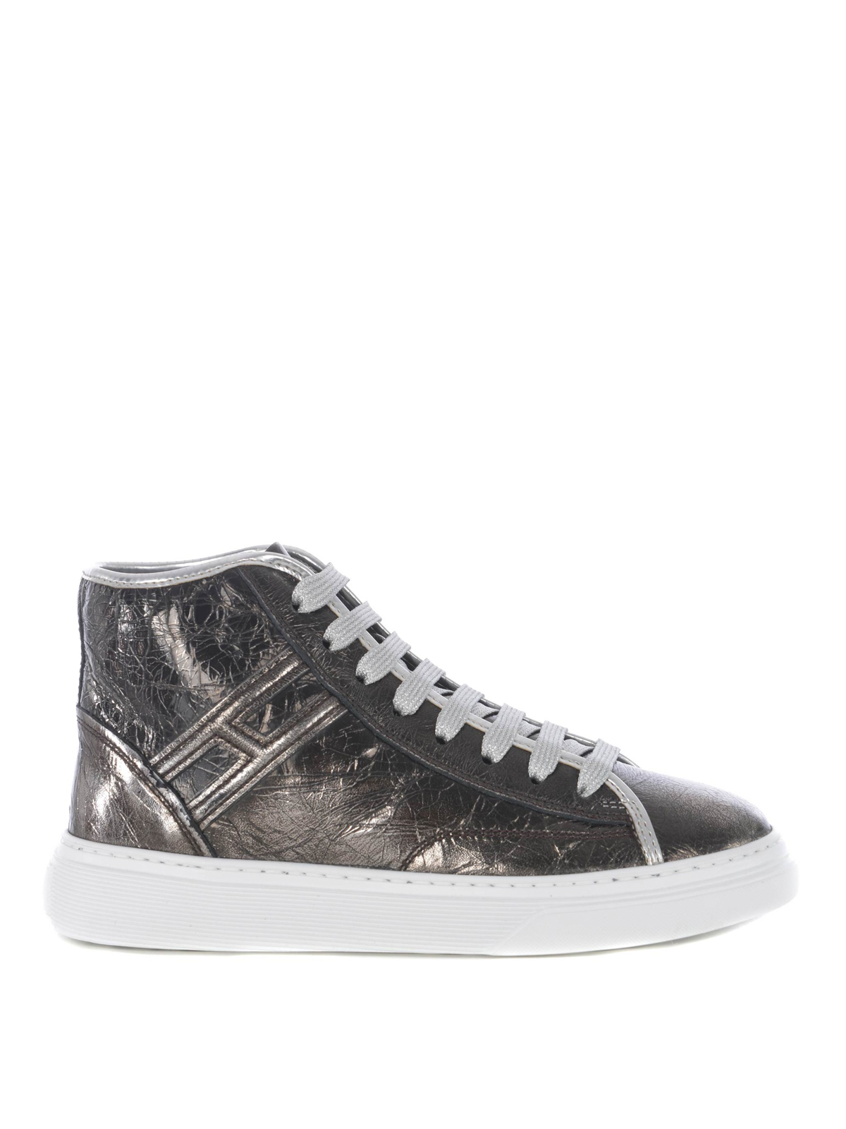Trainers Hogan - H366 crackle leather high top sneakers - HXW3660J981J73B205