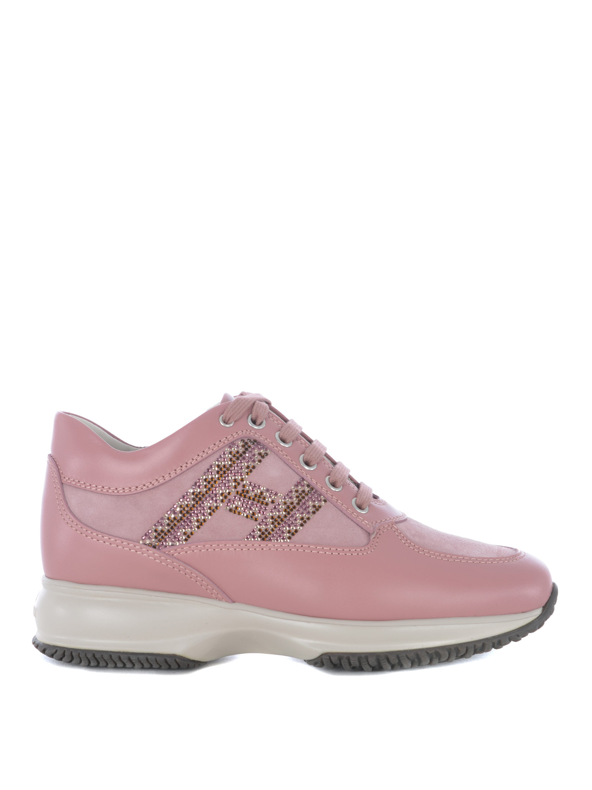 Interactive embellished pink sneakers 