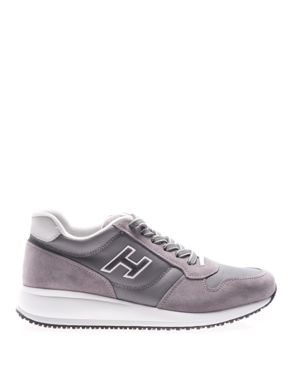 Trainers Hogan - Interactive N20 grey suede sneakers - HXM2460Y790I9L413M