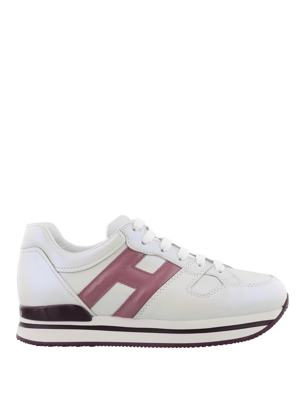Vrouw Kenmerkend binding Trainers Hogan - Leather H222 sneakers with pink H logo - HXW2220T548JEL0LKL