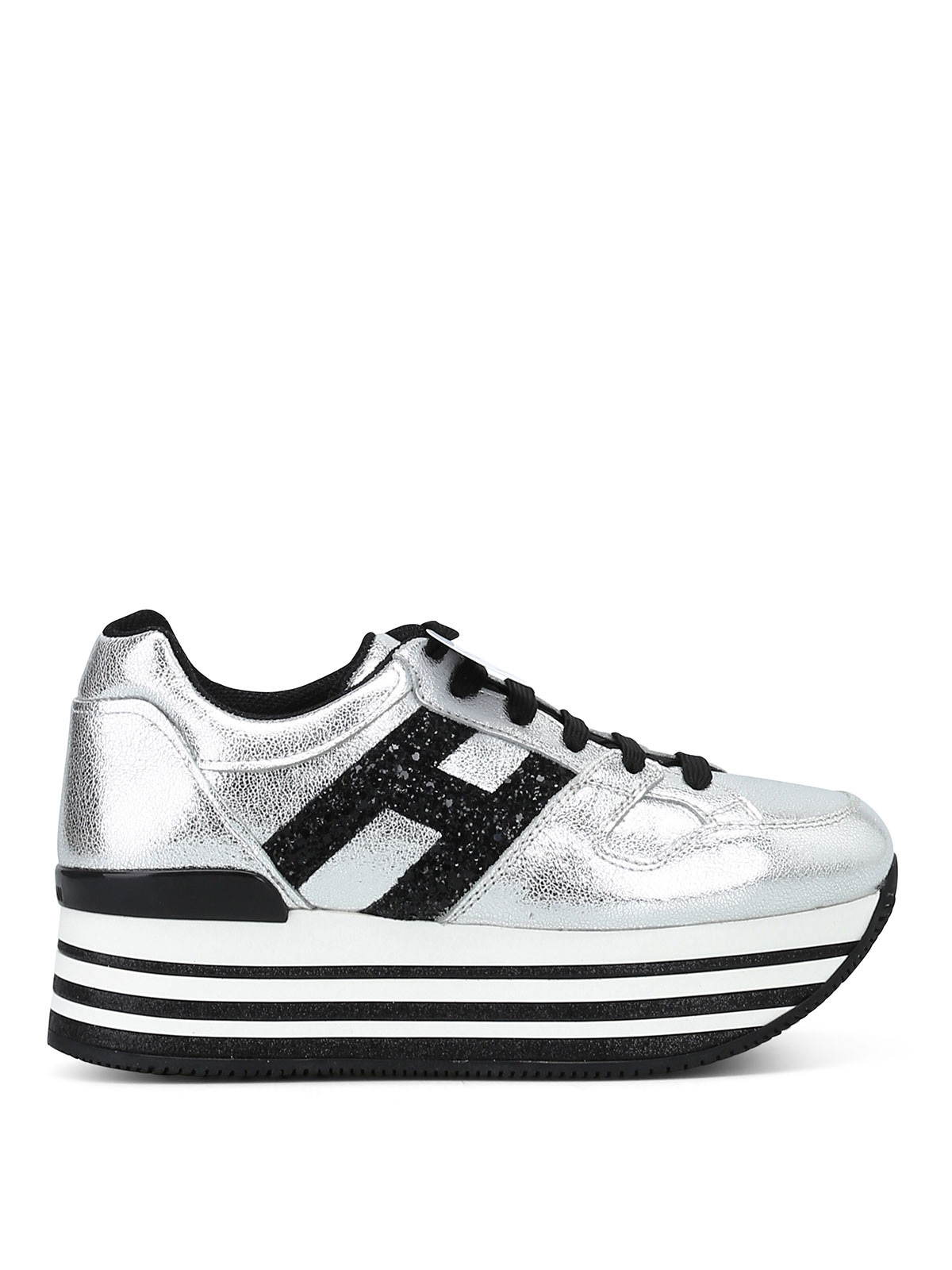 Hogan - Sneaker Maxi H222 in pelle argento - sneakers - HXW3680T548JHD1920