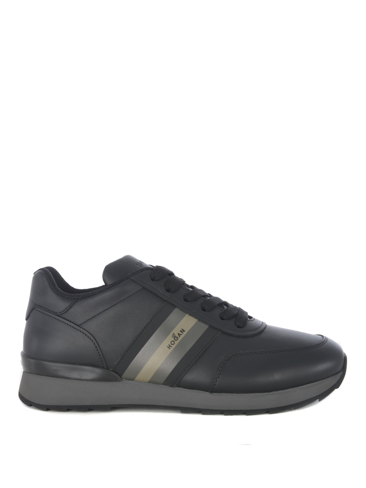Trainers Hogan - R261 black leather sneakers - GYM2610AY40JBFB999