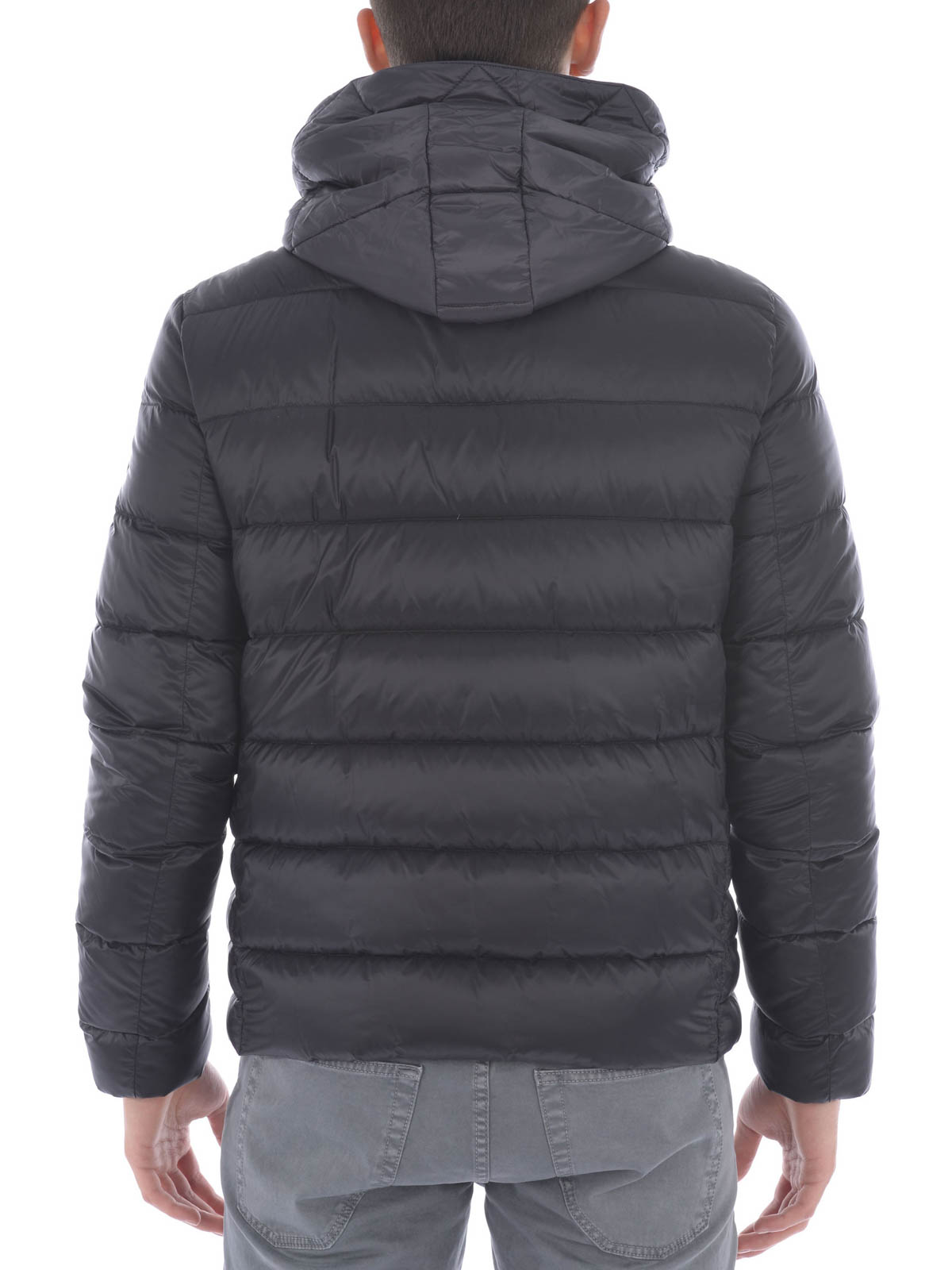 hooded padded double zip