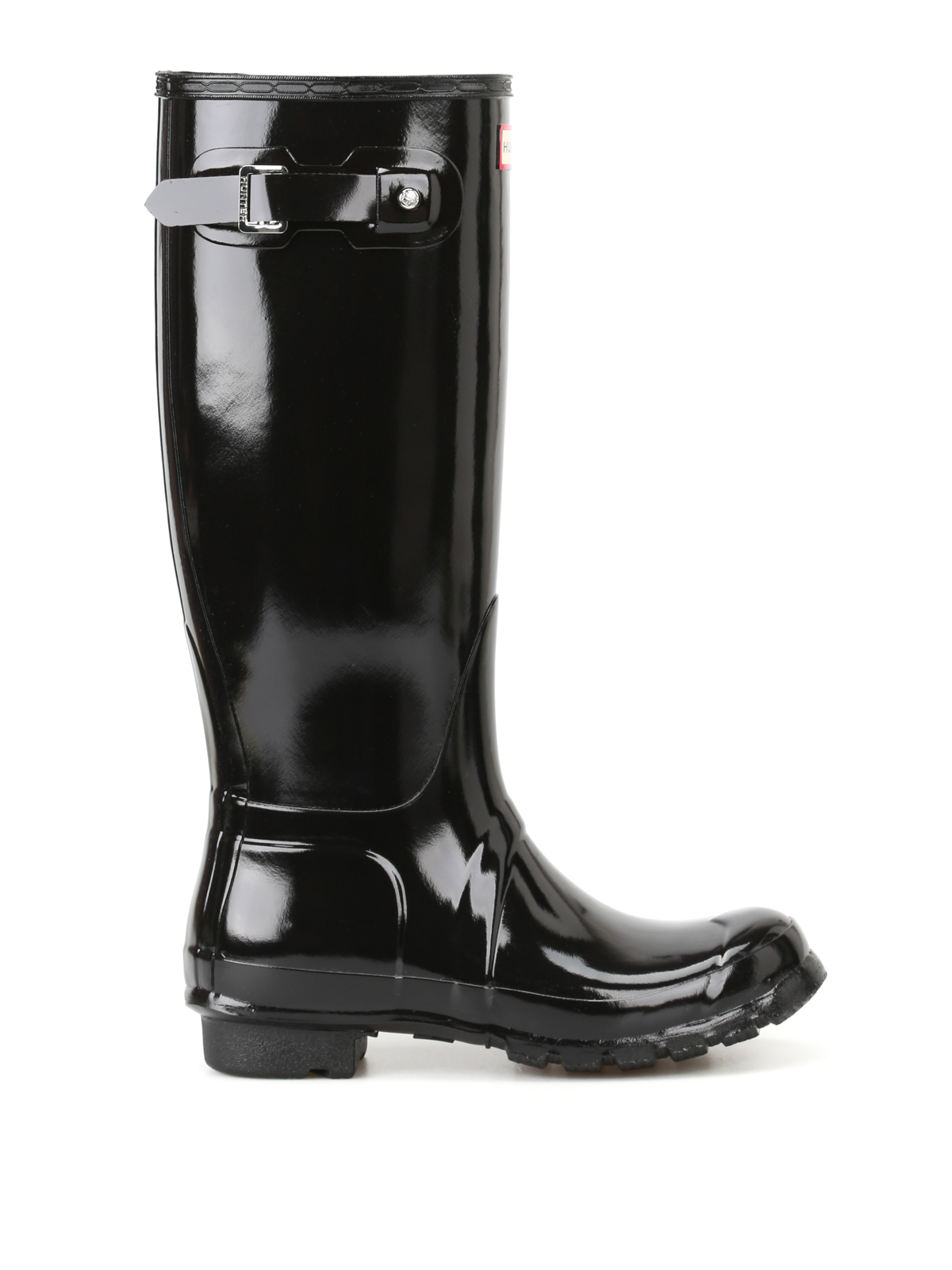 hunter tall gloss black rain boots