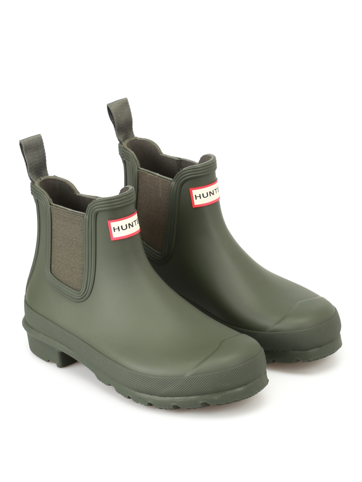 Ankle boots Hunter - Natural green rubber Chelsea boots - WFS2006RMADOV