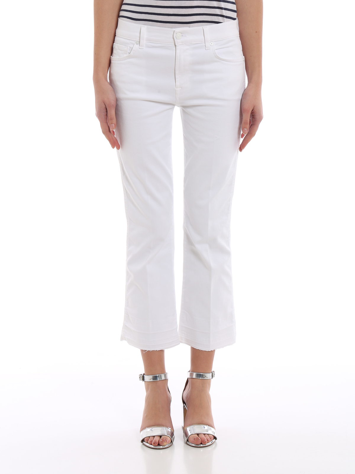 7 for all mankind white bootcut jeans