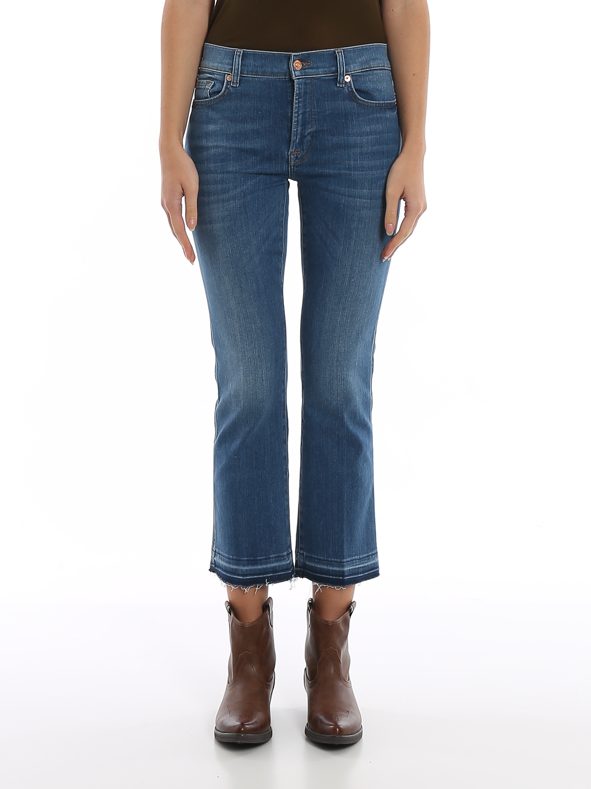 Beregning lort mave Bootcut jeans 7 For All Mankind - Faded bootcut cropped jeans -  JSYRU580PUMID