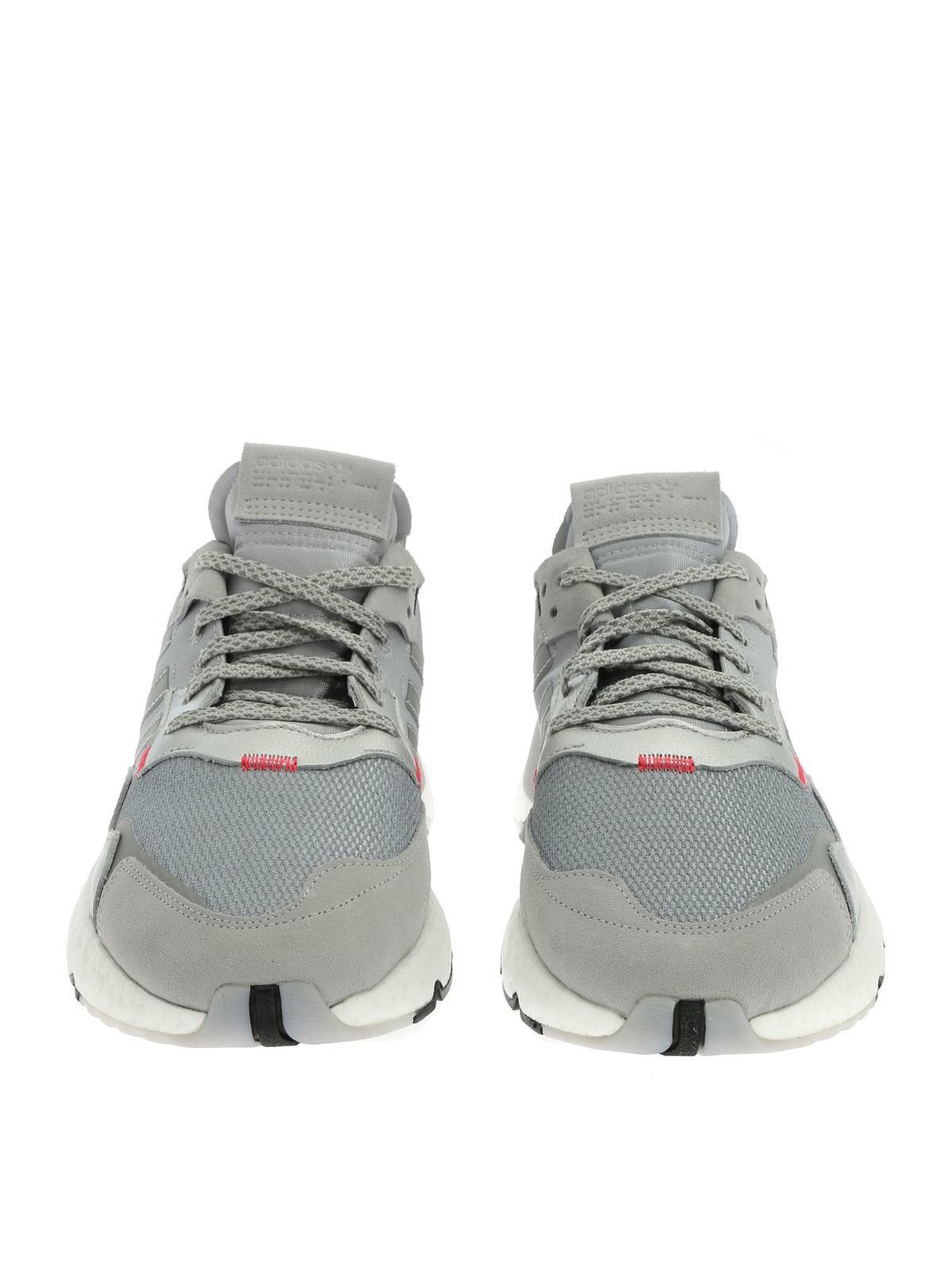 adidas originals white and grey nite jogger trainers