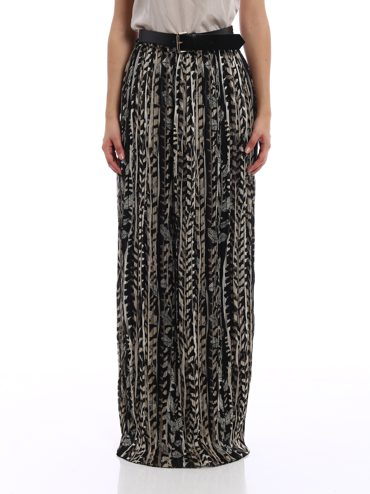 Long skirts Alberta Ferretti - Belt detailed silk skirt 