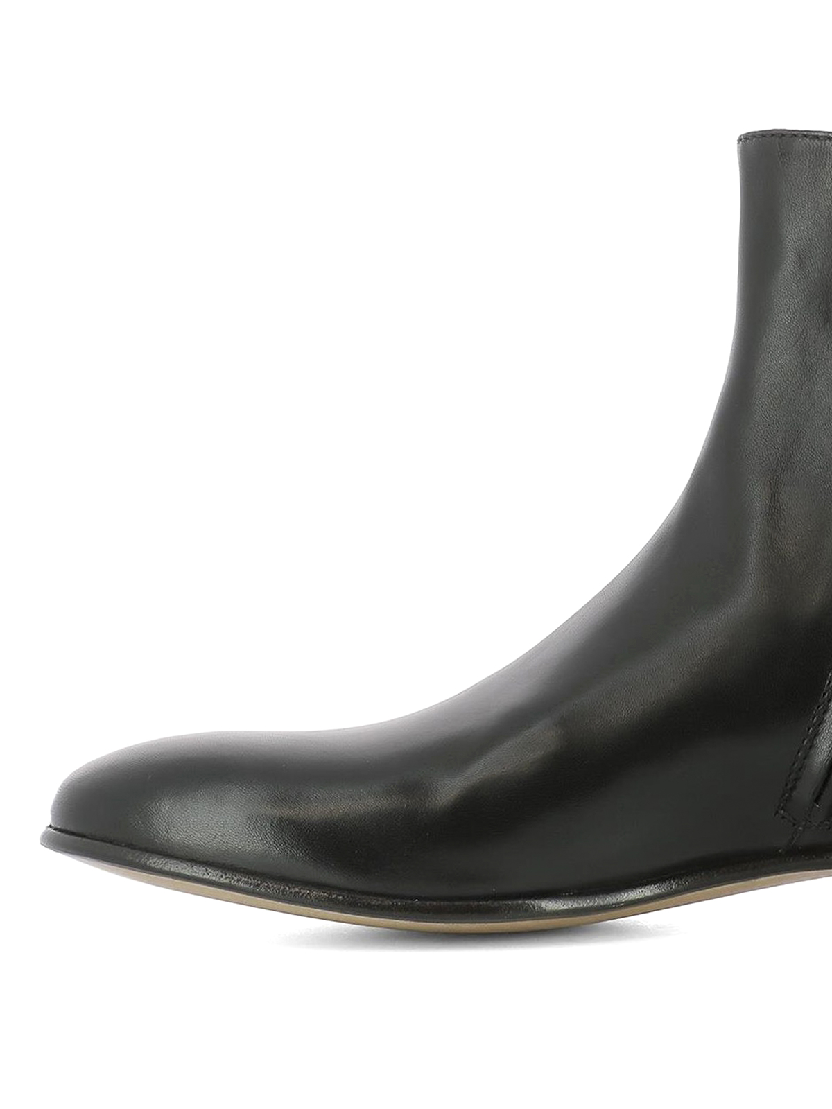 side zip leather boots