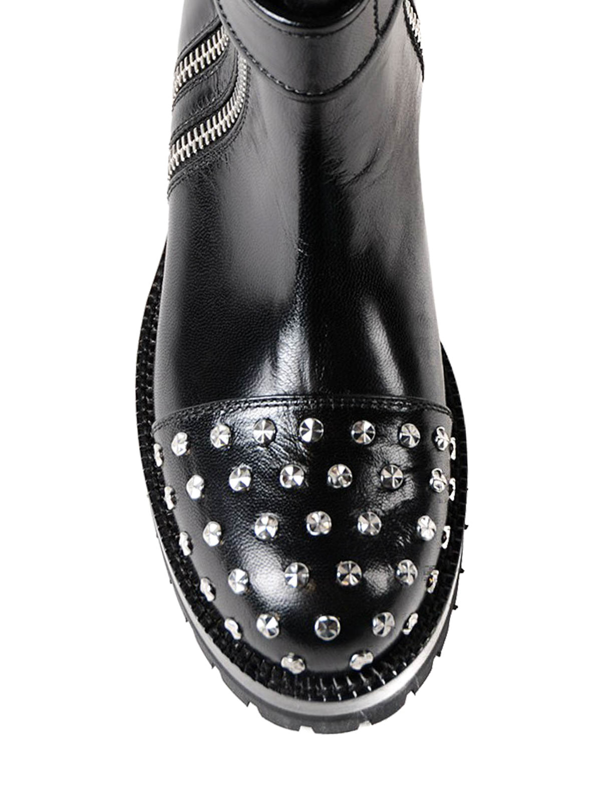 alexander mcqueen studded leather booties