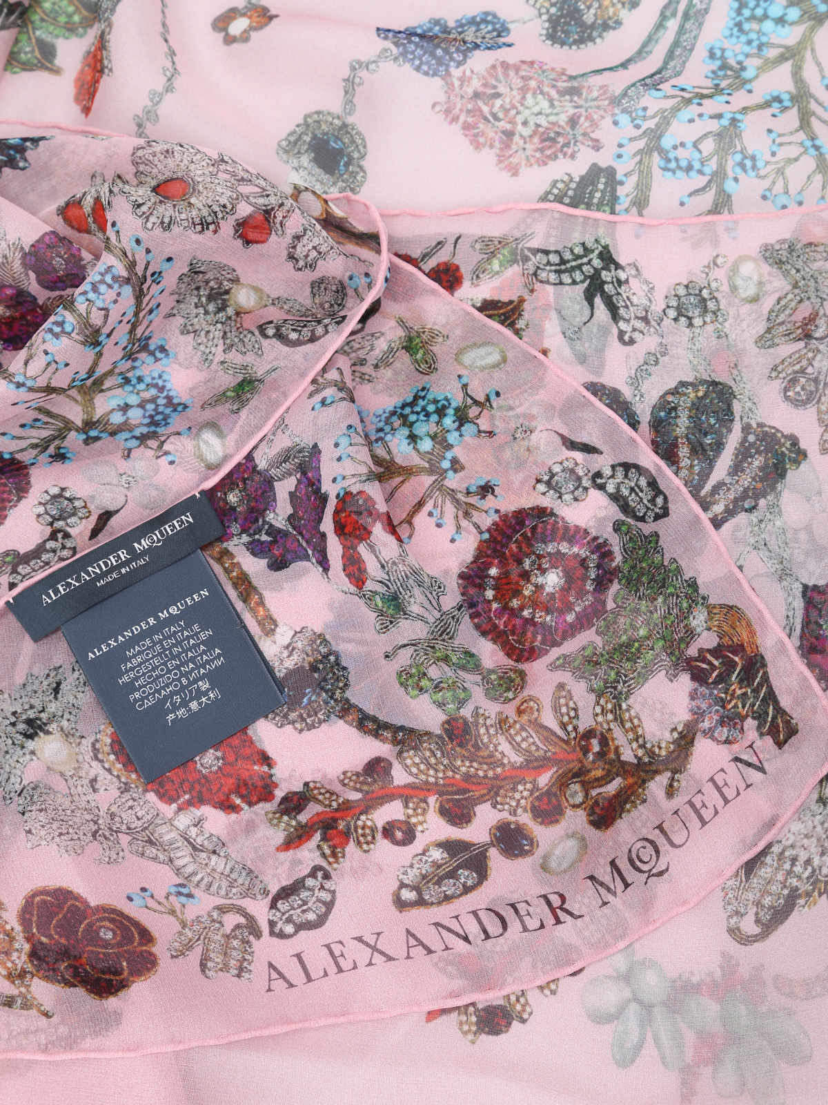 alexander mcqueen floral scarf