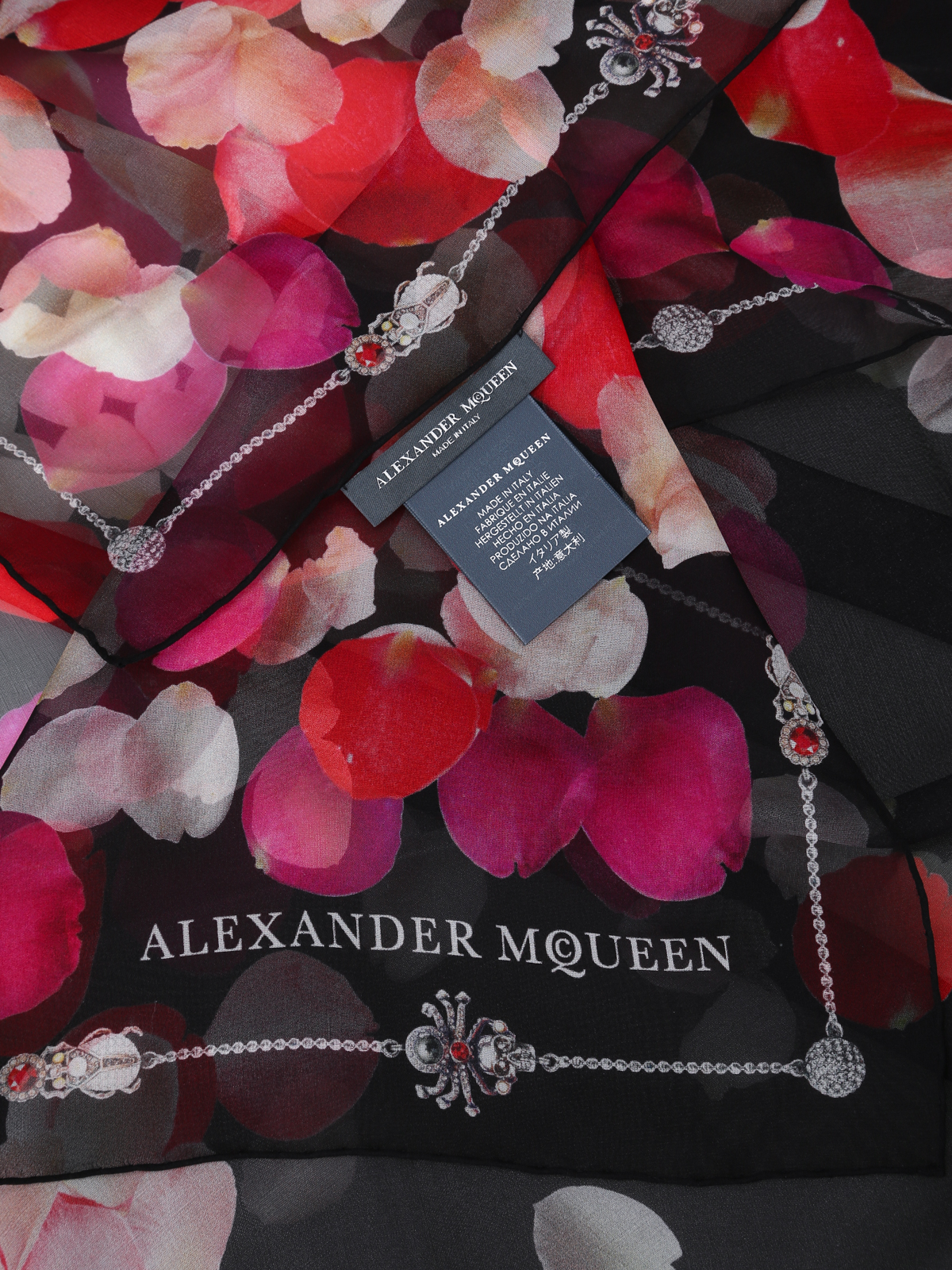 Petal Skull silk chiffon scarf 