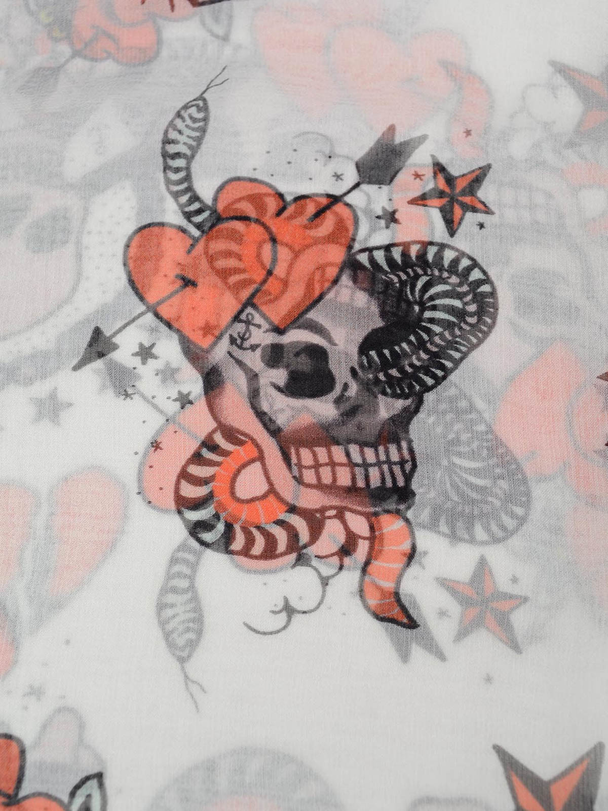 Scarves Alexander Mcqueen - Tattoo print silk foulard - 4149383010Q9260