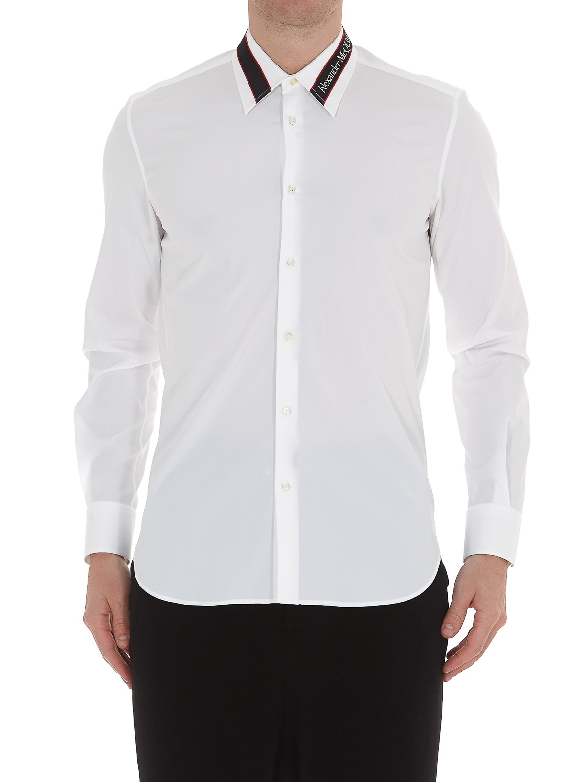 Shirts Alexander Mcqueen - Logo stripe stretch cotton shirt ...