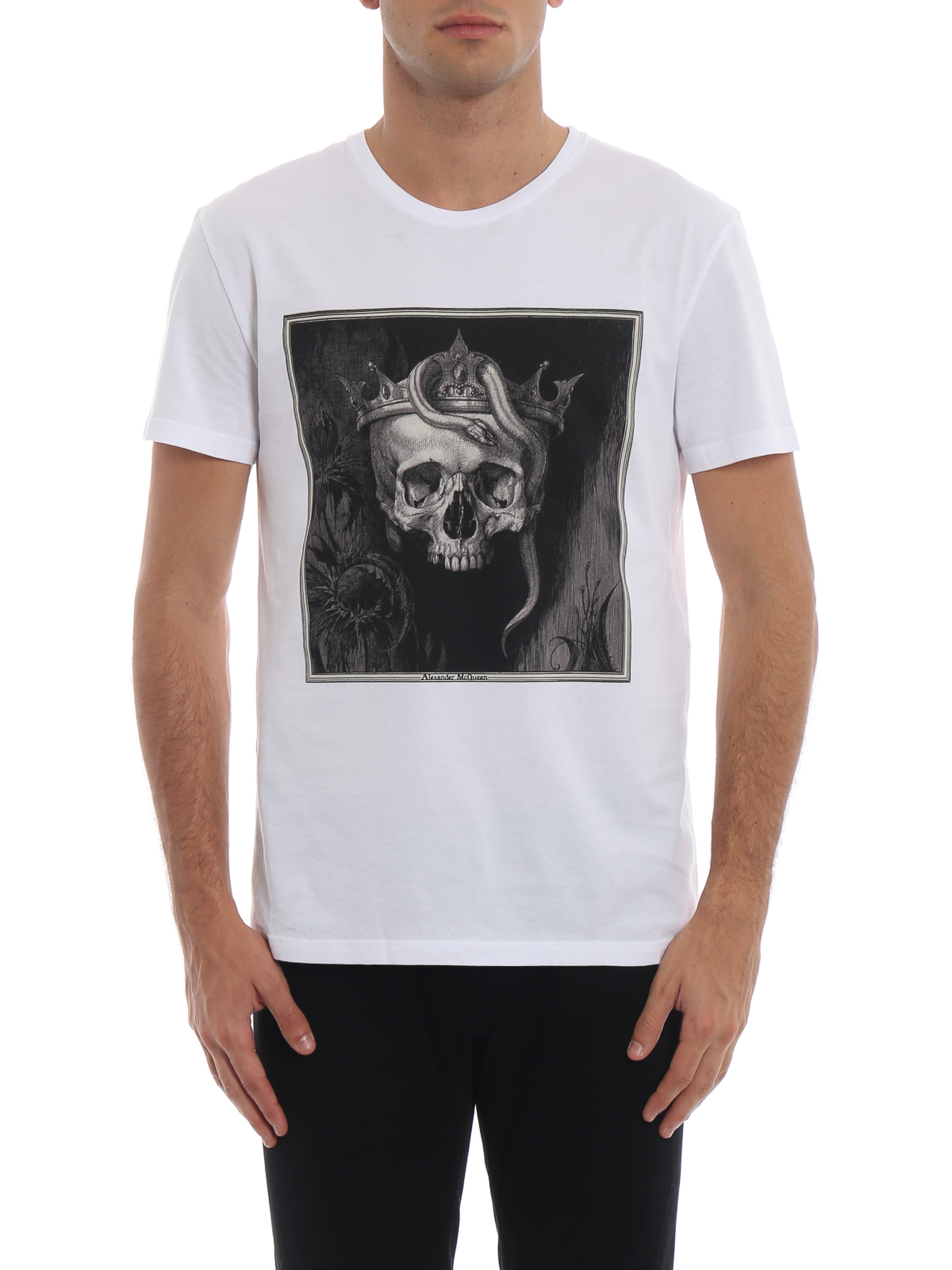 T-shirts Alexander Mcqueen - Crown Skull white T-shirt 