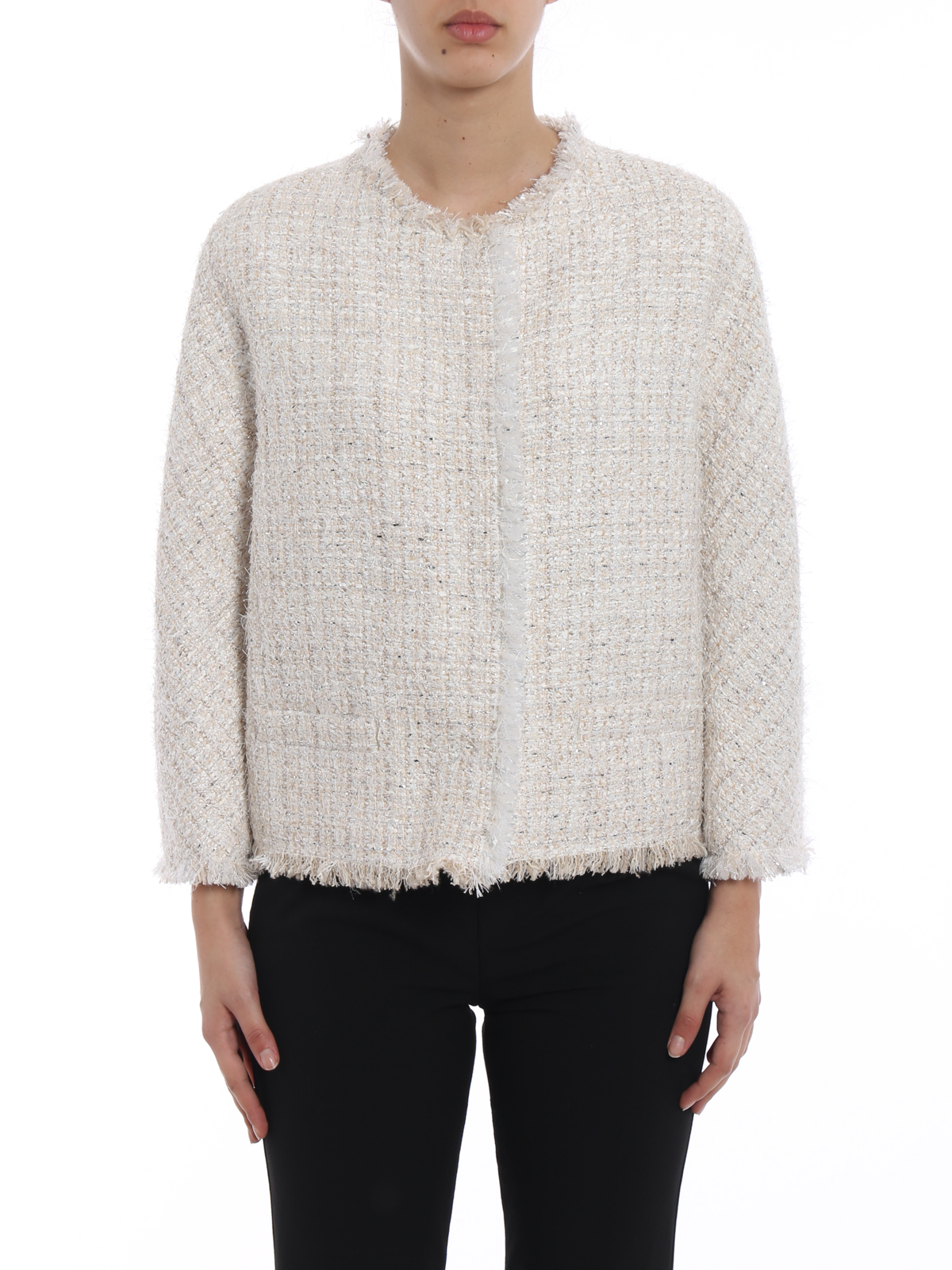 frayed tweed jacket