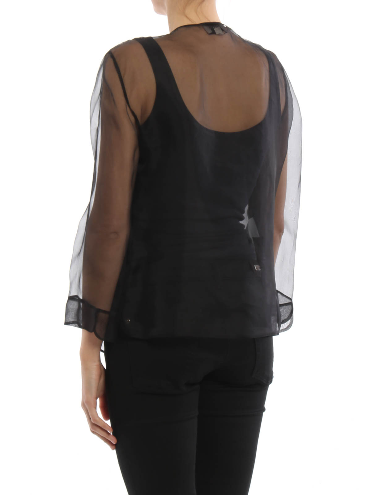 Blouses Armani Collezioni - Bead embroidered sheer silk blouse ...