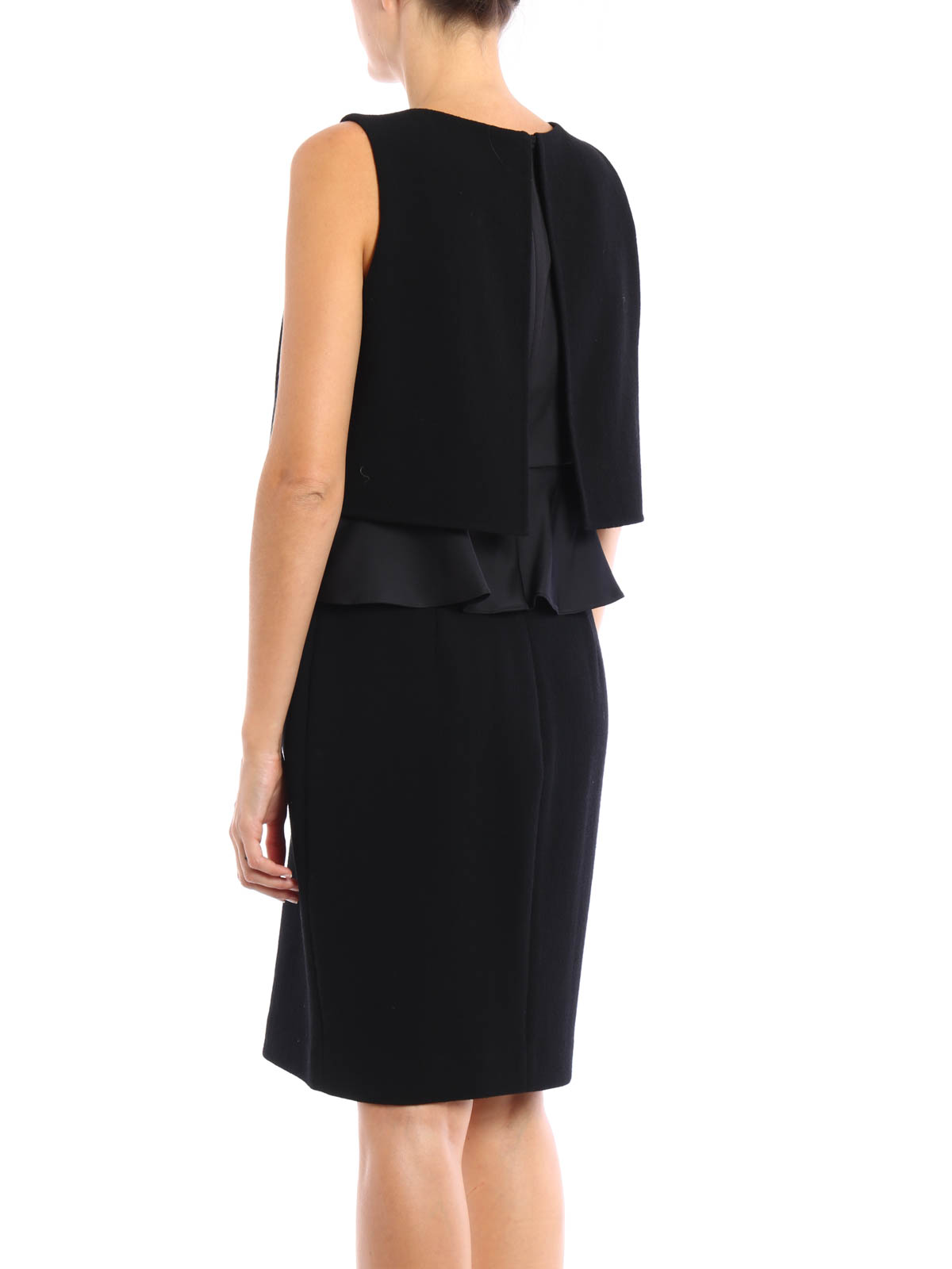 Abiti al ginocchio Armani Collezioni - Abito in lana con balza in raso -  UMA24TUM020999